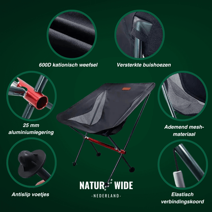 Naturwide Opvouwbare Stoel Pro – Comfortabel en draagbaar