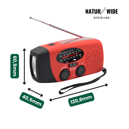 Alles-in-één noodradio – zonne-energie, dynamo en powerbank
