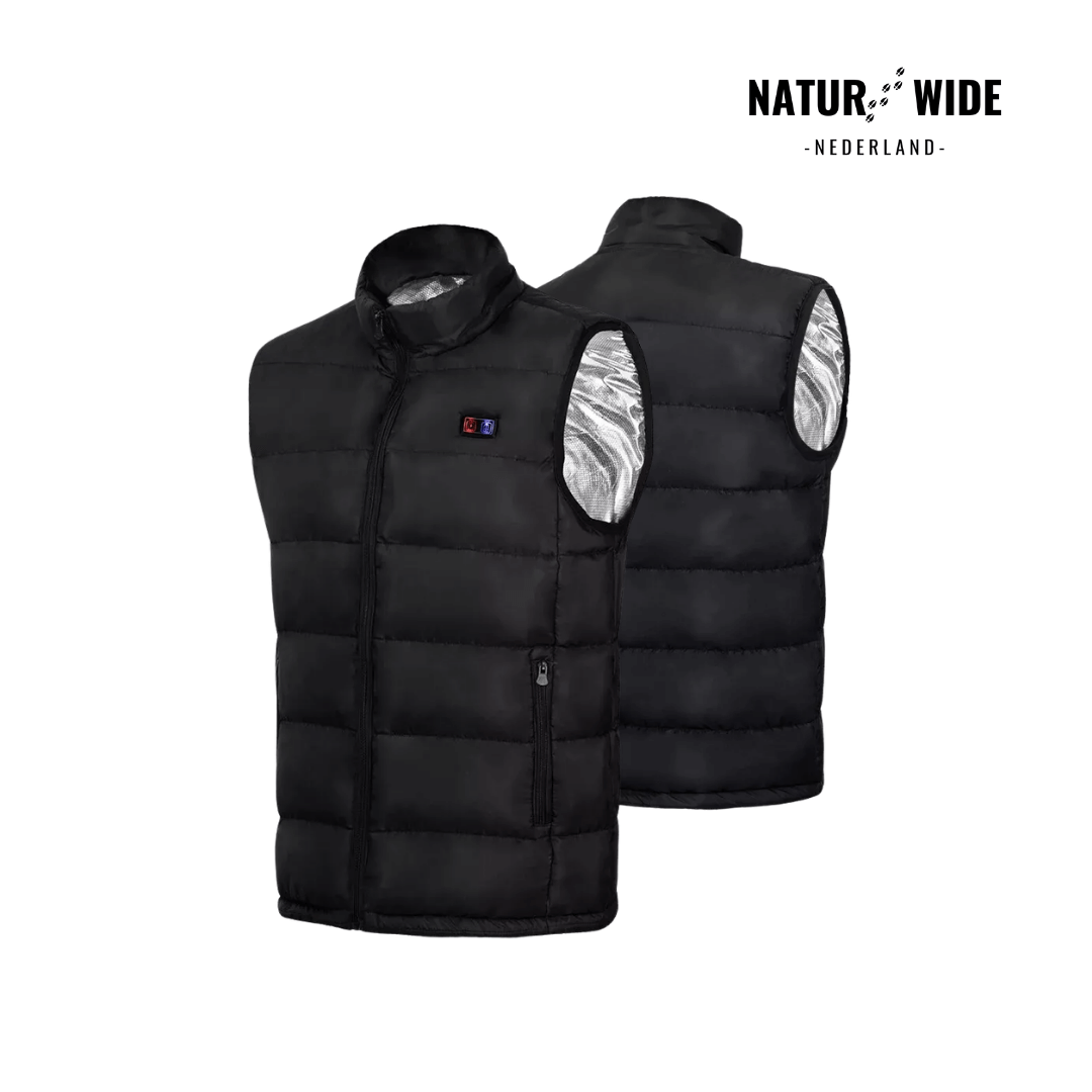 Verwarmende bodywarmer met 9 verwarmingszones – ultralicht, USB-aansluiting en ideaal voor gebruik buitenshuis.
