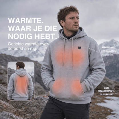 USB-verwarmde hoodie – Unisex hoodie met ritssluiting