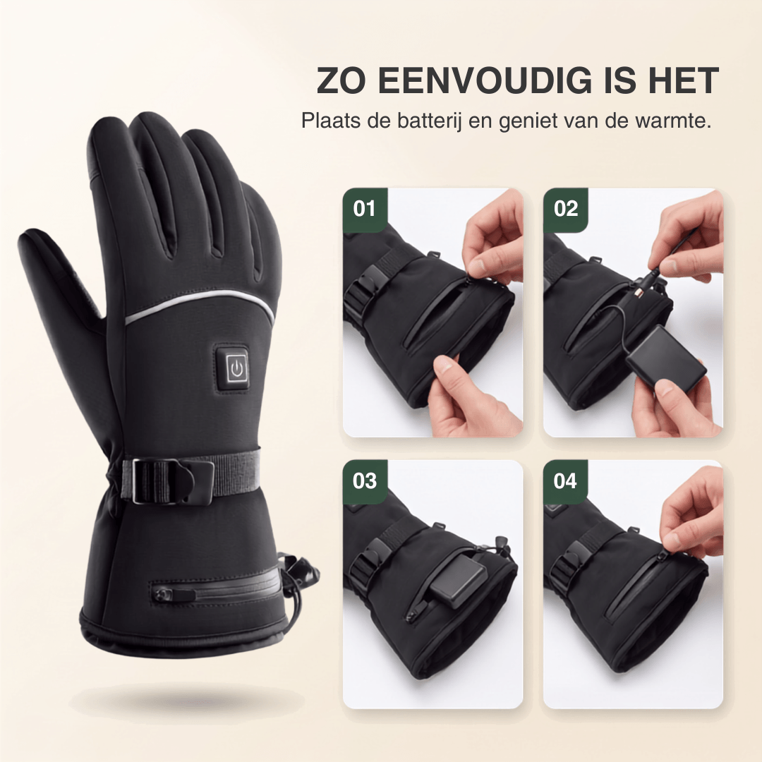 Verwarmde handschoenen – 3 warmtestanden, water- en winddicht