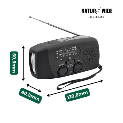 Alles-in-één noodradio – zonne-energie, dynamo en powerbank