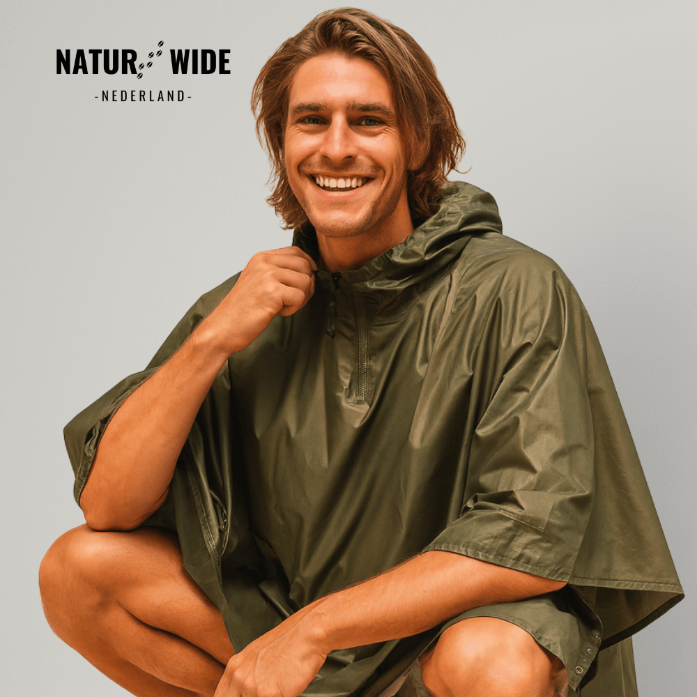 3-in-1 waterdichte regenponcho – Tentzeil & Grondzeil