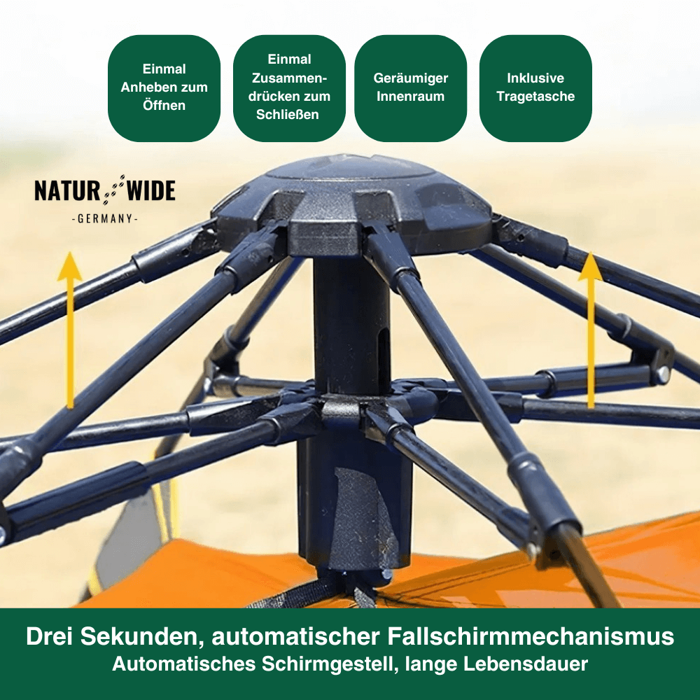 Naturwide Outdoor Zelt - Automatischer Aufbau in 3 Sekunden