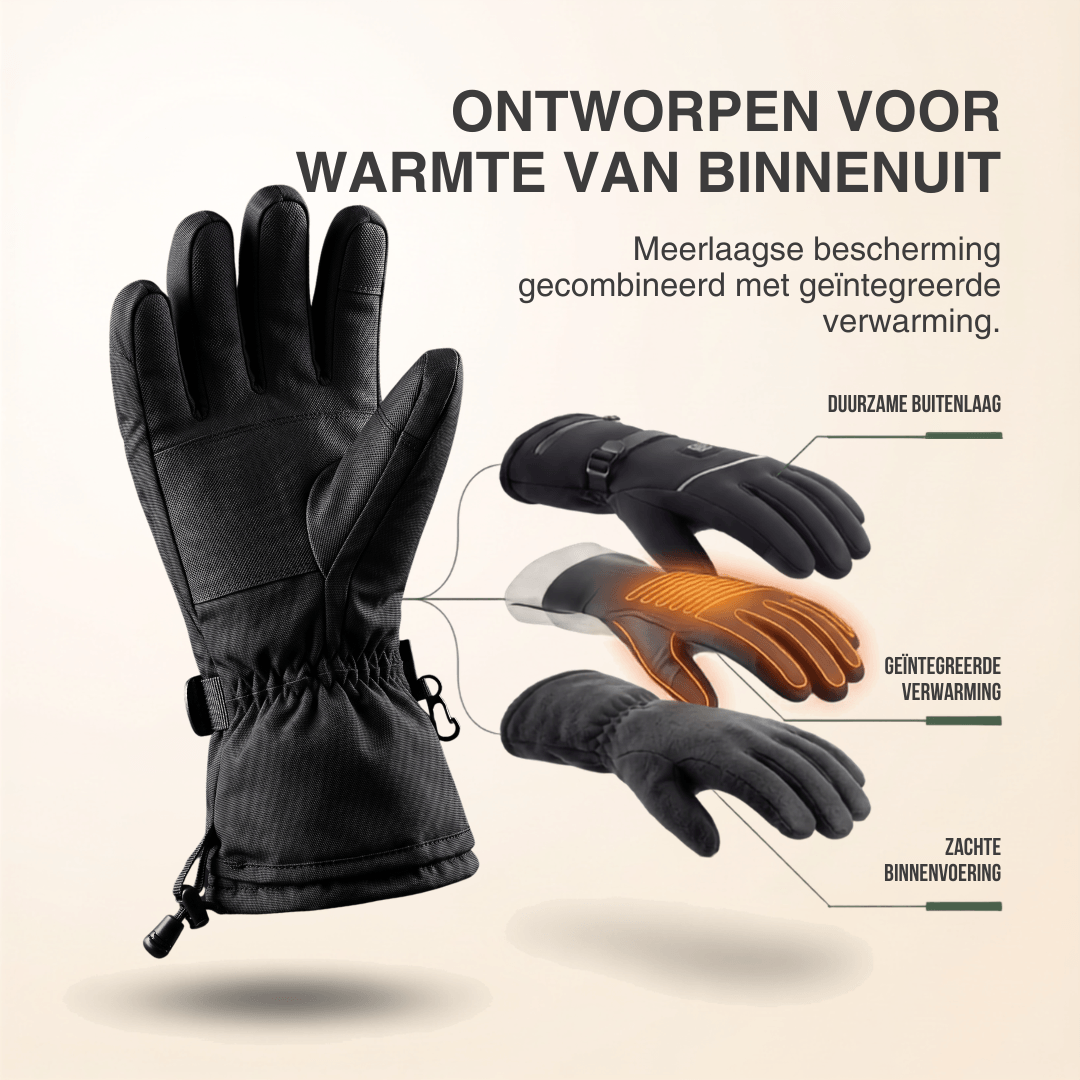Verwarmde handschoenen – 3 warmtestanden, water- en winddicht