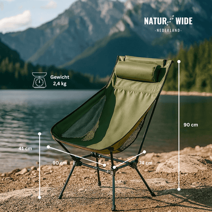 Naturwide Opvouwbare Campingstoel – Draagbaar & Comfortabel
