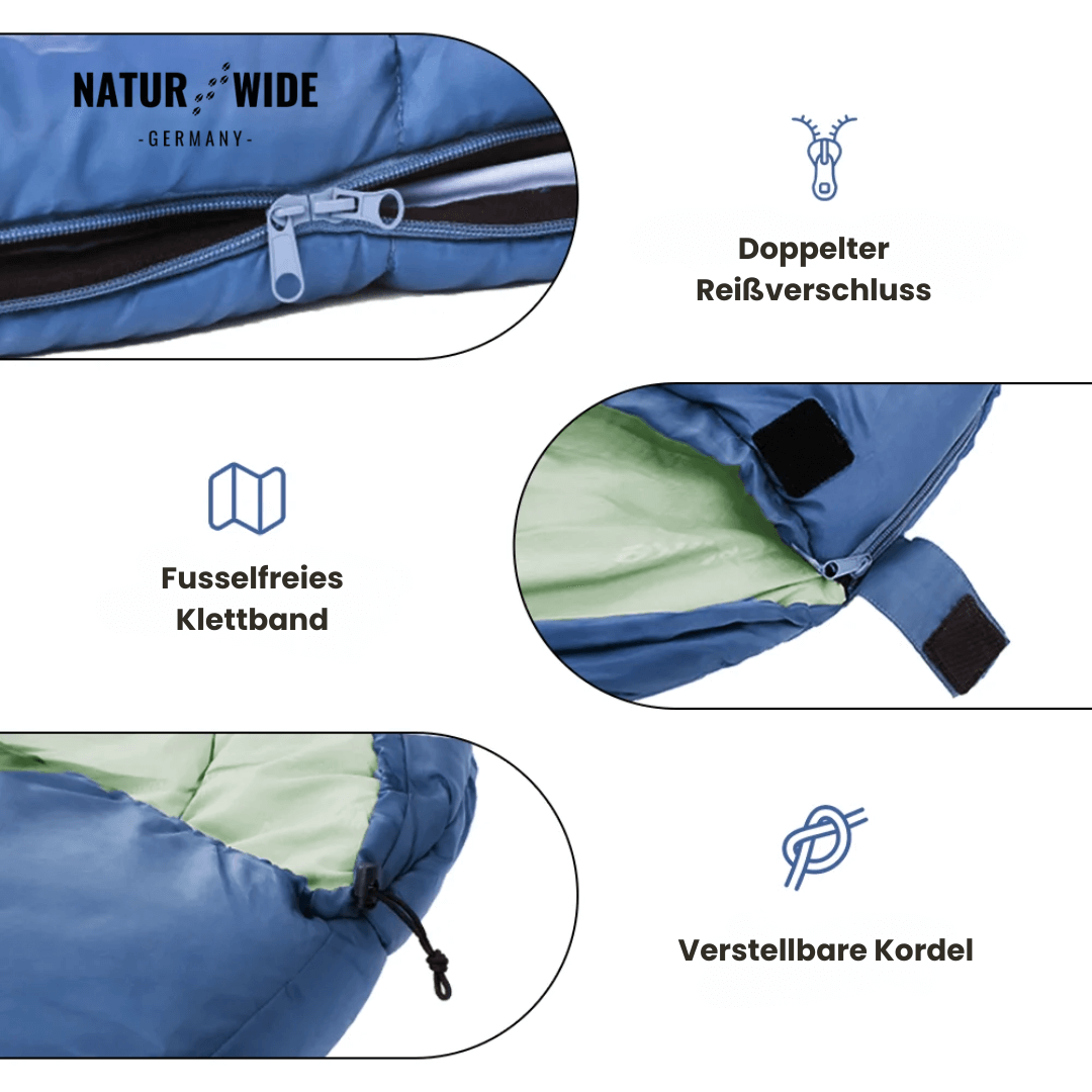 Naturwide Mumienschlafsack - Ultraleicht & Warm für Outdoor, Camping & Winter
