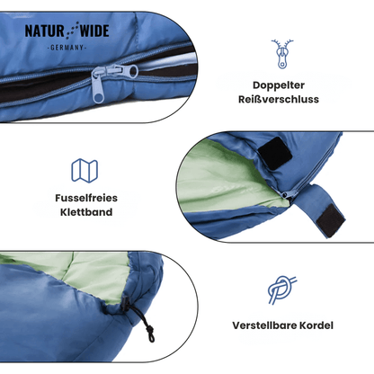 Naturwide Mumienschlafsack - Ultraleicht & Warm für Outdoor, Camping & Winter