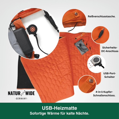 Beheizbare Isomatte USB – 5 Heizzonen Camping (198 x 61 cm)
