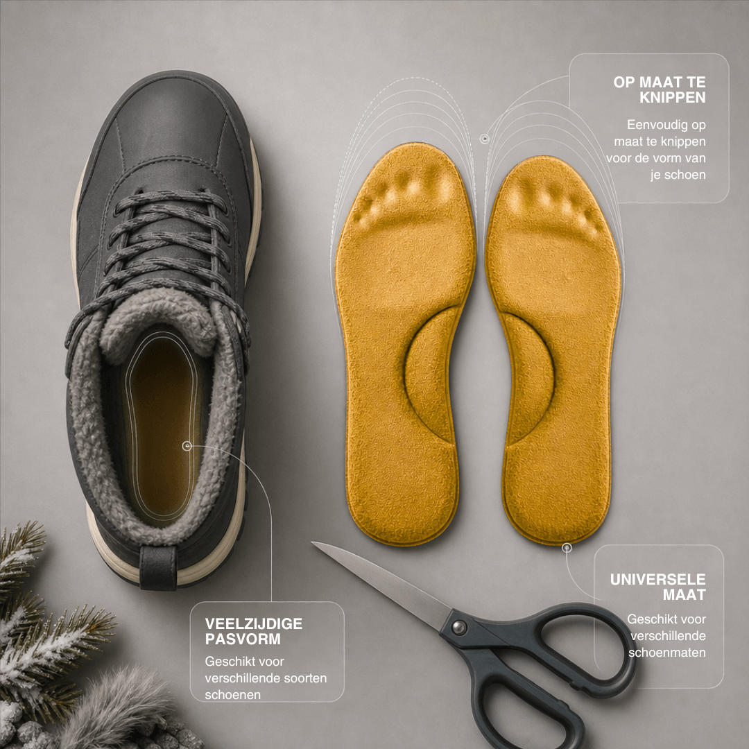 Zelfverwarmende thermo-inlegzolen voor de winter – traagschuim, bont en extra warm