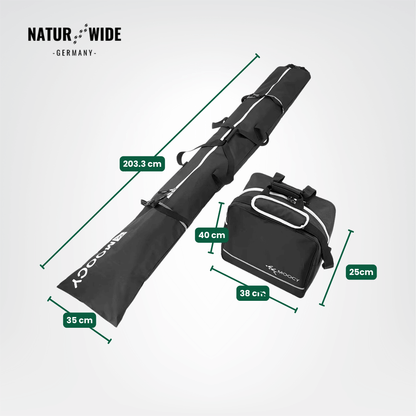 Skitaschen Set 2-teilig – Skisack & Skischuhtasche (200cm)