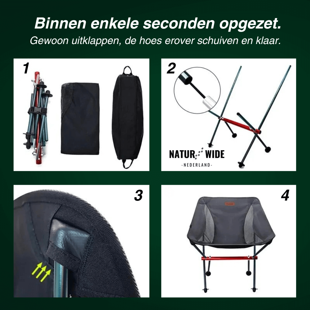 Naturwide Opvouwbare Stoel Pro – Comfortabel en draagbaar