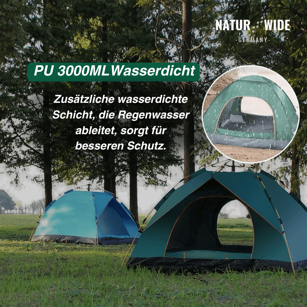 Naturwide Outdoor Zelt - Automatischer Aufbau in 3 Sekunden