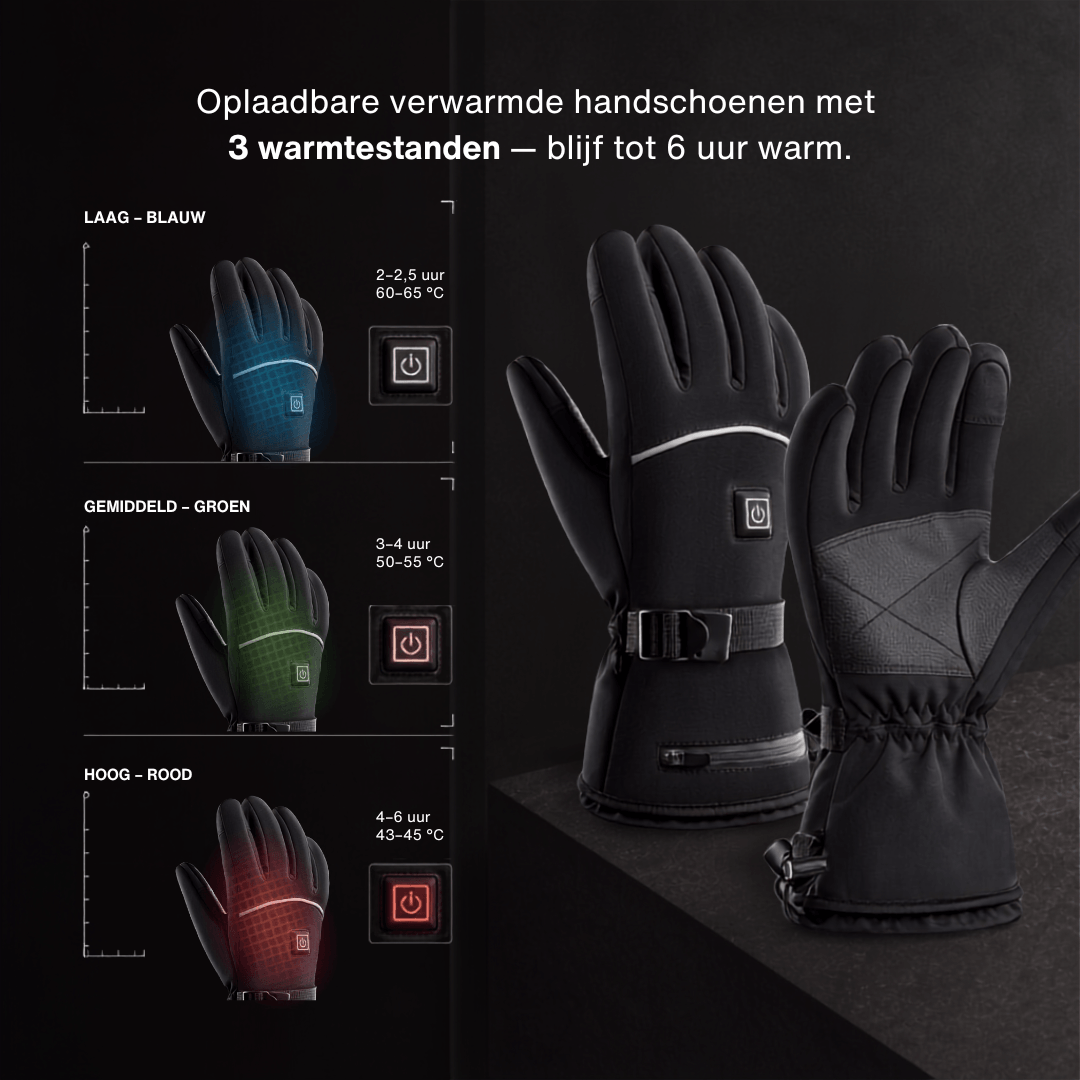 Verwarmde handschoenen – 3 warmtestanden, water- en winddicht