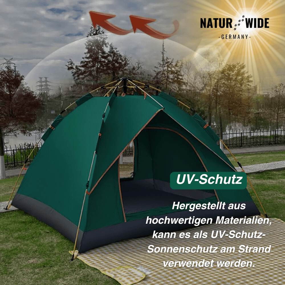 Naturwide Outdoor Zelt - Automatischer Aufbau in 3 Sekunden