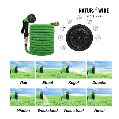 AquaFlex Pro – Flexibele Tuinslang met 7 Sproeifuncties
