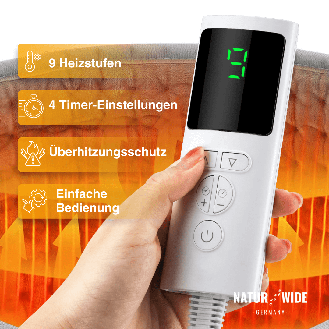 Elektrischer Heizgürtel Rücken – 9 Wärmestufen & Timer