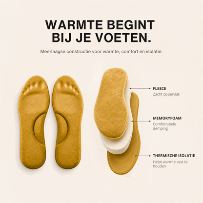 Zelfverwarmende thermo-inlegzolen voor de winter – traagschuim, bont en extra warm