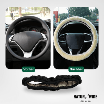 Plüsch Lenkradhülle – Warmer Winterbezug (38 cm)