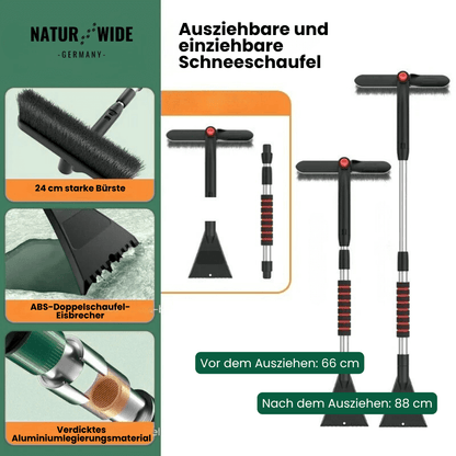 Teleskop Schneeschaufel & Eiskratzer – 2-in-1 Schneebürste
