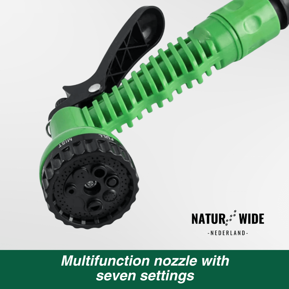 AquaFlex Pro – Flexibele Tuinslang met 7 Sproeifuncties