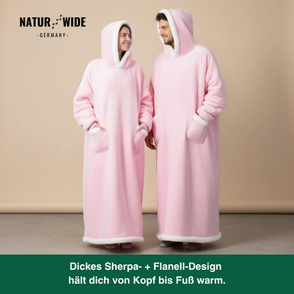 Oversize Flanell-Deckenhoodie –  Tragbare Kuscheldecke mit Ärmeln & Kapuze