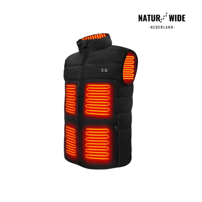 Verwarmende bodywarmer met 9 verwarmingszones – ultralicht, USB-aansluiting en ideaal voor gebruik buitenshuis.