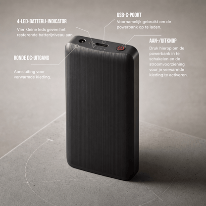 Powerbank voor warme sokken — 3,7V / 2A, 2×4000 mAh