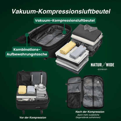 Kompressions-Rucksack mit Vakuum-Kompression & Laptopfach für jede Reise