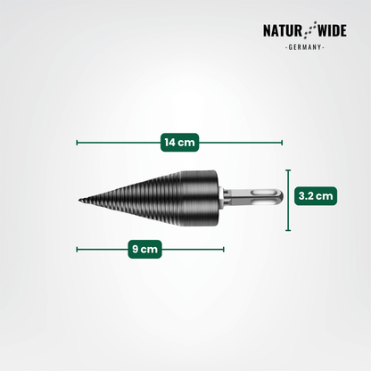 Brennholz-Spaltbohrer 32mm – Kegelspalter für Bohrmaschine