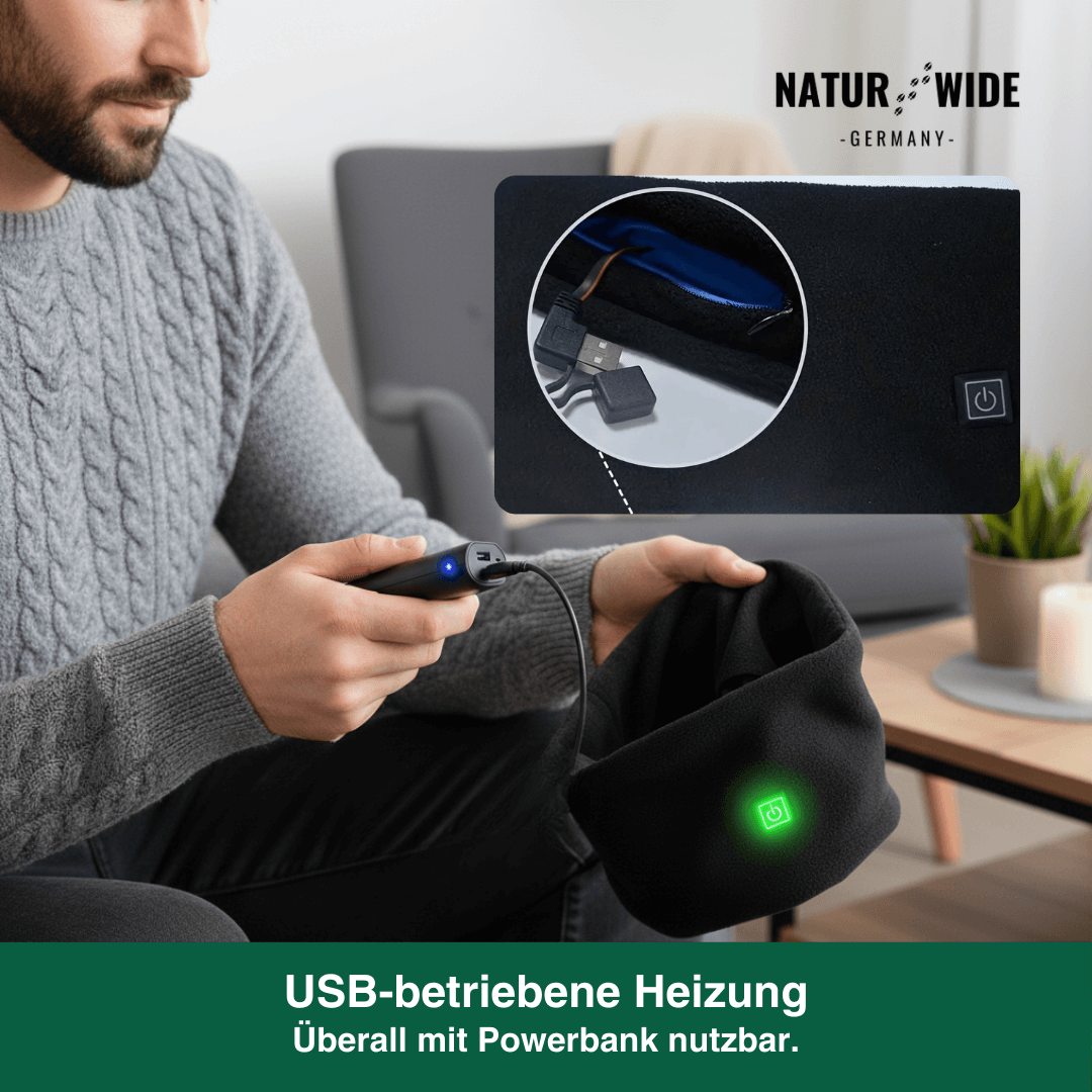USB Beheizter Nackenwärmer – Elektrischer Schal 3 Heizstufen