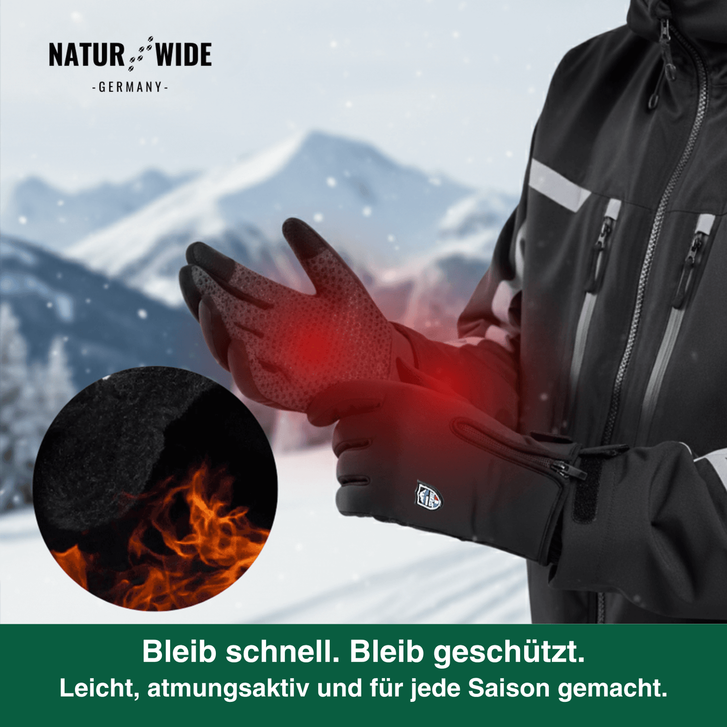 Beheizte Handschuhe (Powerbank-betrieben) –  Wasserdicht & Winddicht