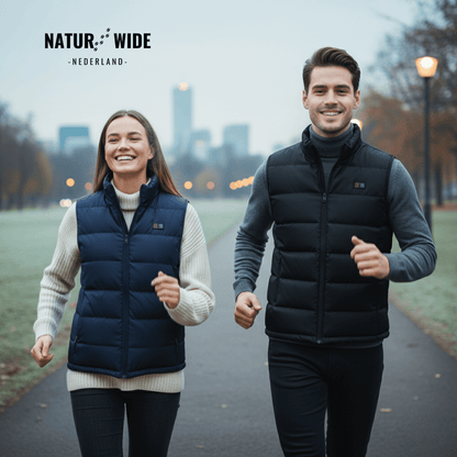 Verwarmende bodywarmer met 9 verwarmingszones – ultralicht, USB-aansluiting en ideaal voor gebruik buitenshuis.