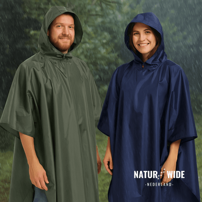 3-in-1 waterdichte regenponcho – Tentzeil & Grondzeil