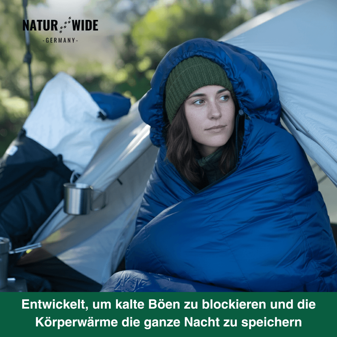 Naturwide Mumienschlafsack - Ultraleicht & Warm für Outdoor, Camping & Winter