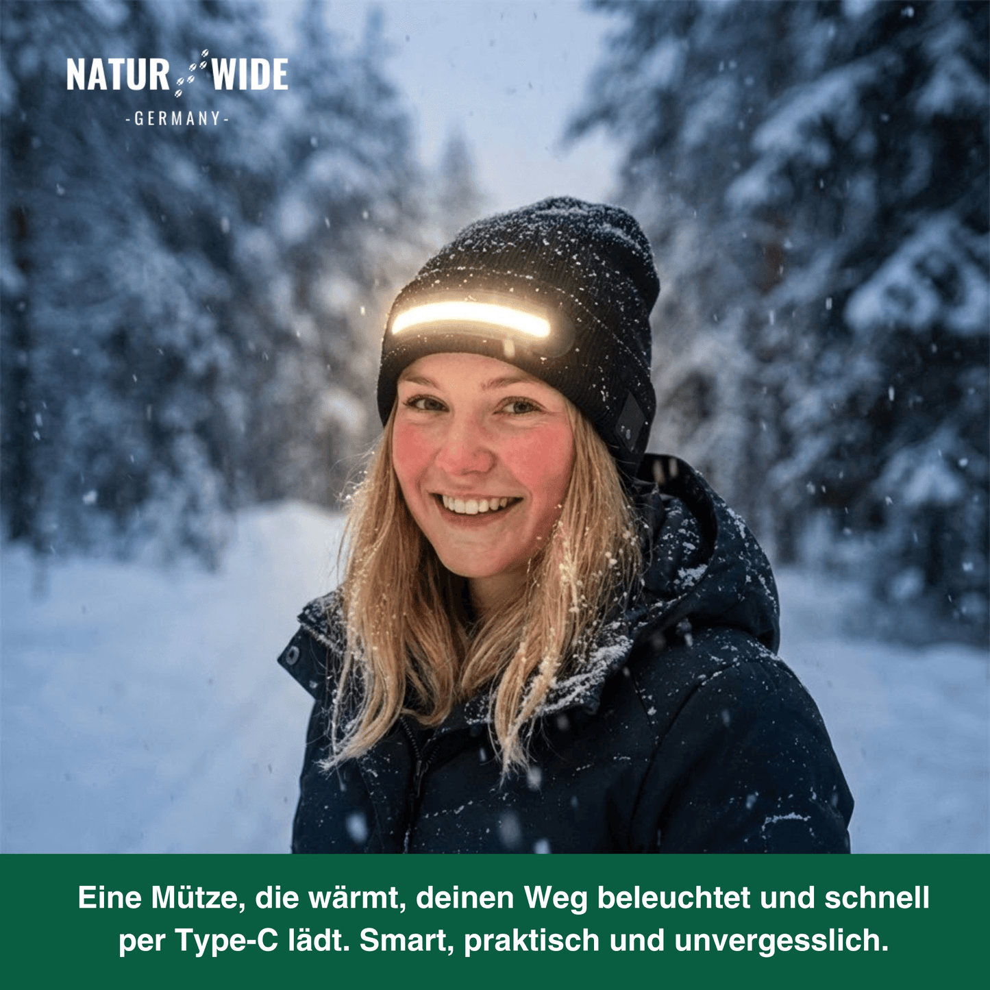 LED Mütze mit Licht – USB wiederaufladbare Unisex Wintermütze