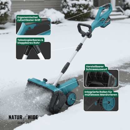 Akku Schneefräse 3500W – Bürstenloser Schneeschieber