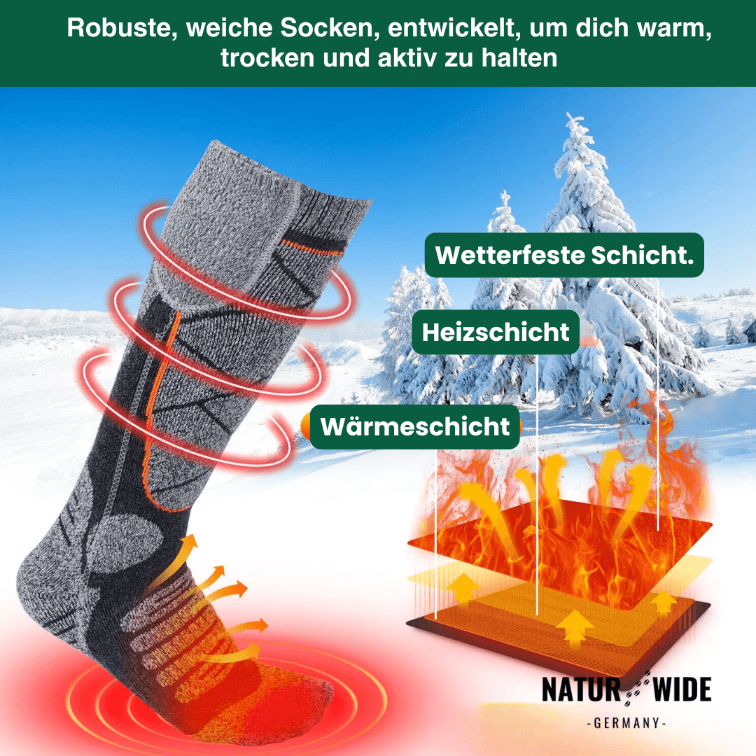 Beheizte Socken – Perfekt für Ski, Outdoor & Winter