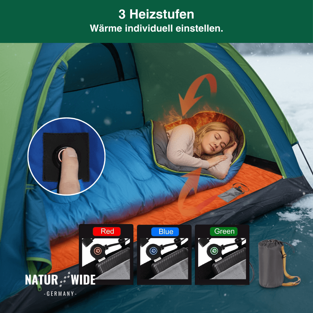 Beheizbare Isomatte USB – 5 Heizzonen Camping (198 x 61 cm)