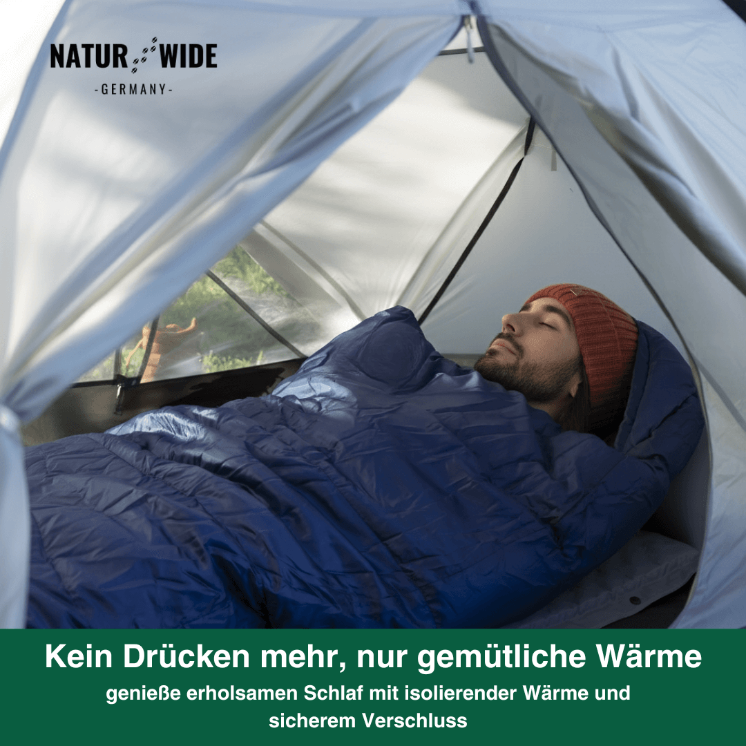 Naturwide Mumienschlafsack - Ultraleicht & Warm für Outdoor, Camping & Winter