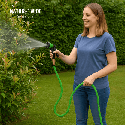 AquaFlex Pro – Flexibele Tuinslang met 7 Sproeifuncties