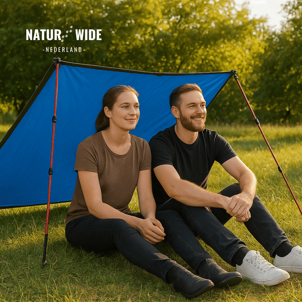 3-in-1 waterdichte regenponcho – Tentzeil & Grondzeil