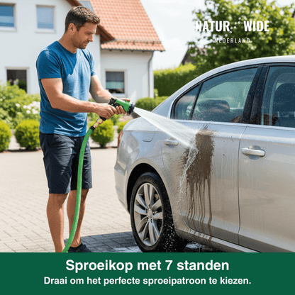 AquaFlex Pro – Flexibele Tuinslang met 7 Sproeifuncties