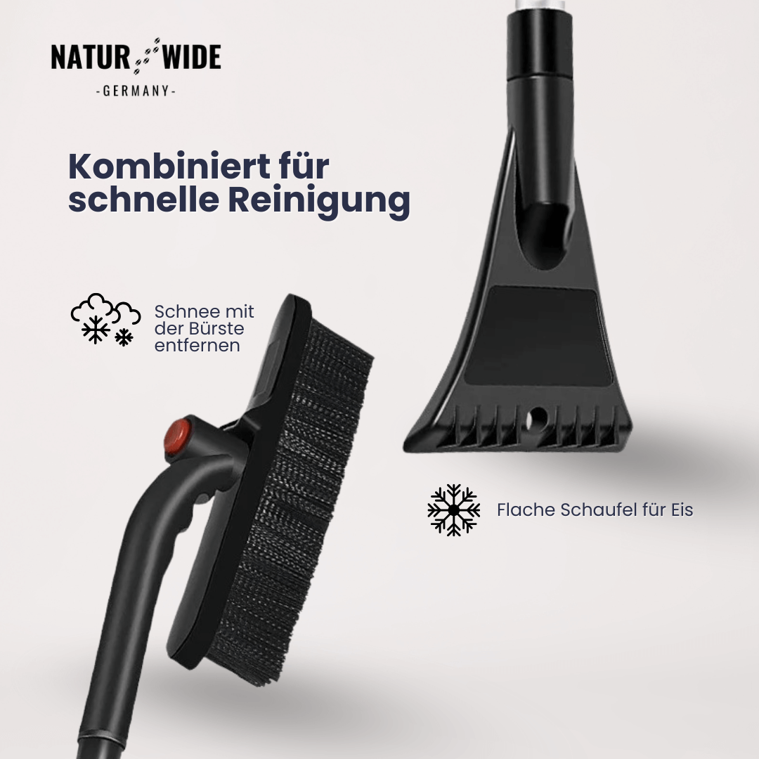 Teleskop Schneeschaufel & Eiskratzer – 2-in-1 Schneebürste