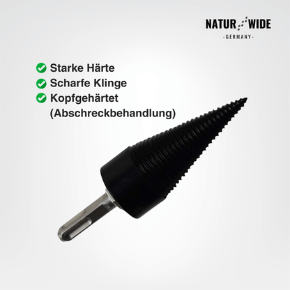 Brennholz-Spaltbohrer 32mm – Kegelspalter für Bohrmaschine