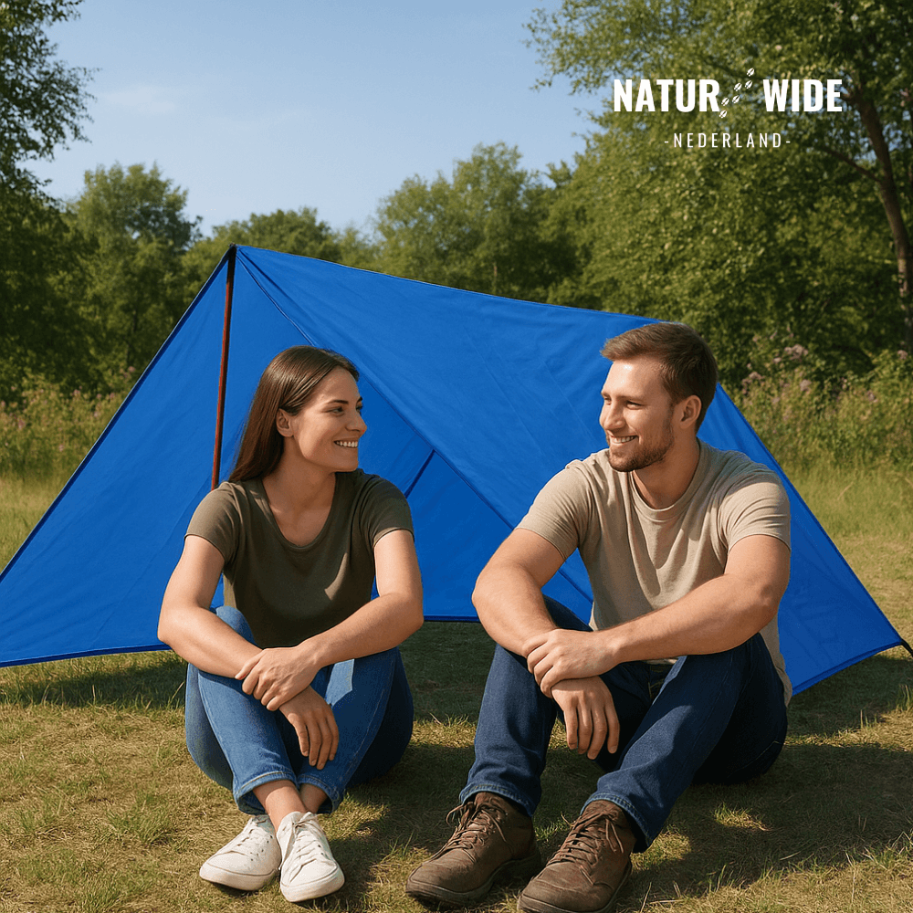 3-in-1 waterdichte regenponcho – Tentzeil & Grondzeil