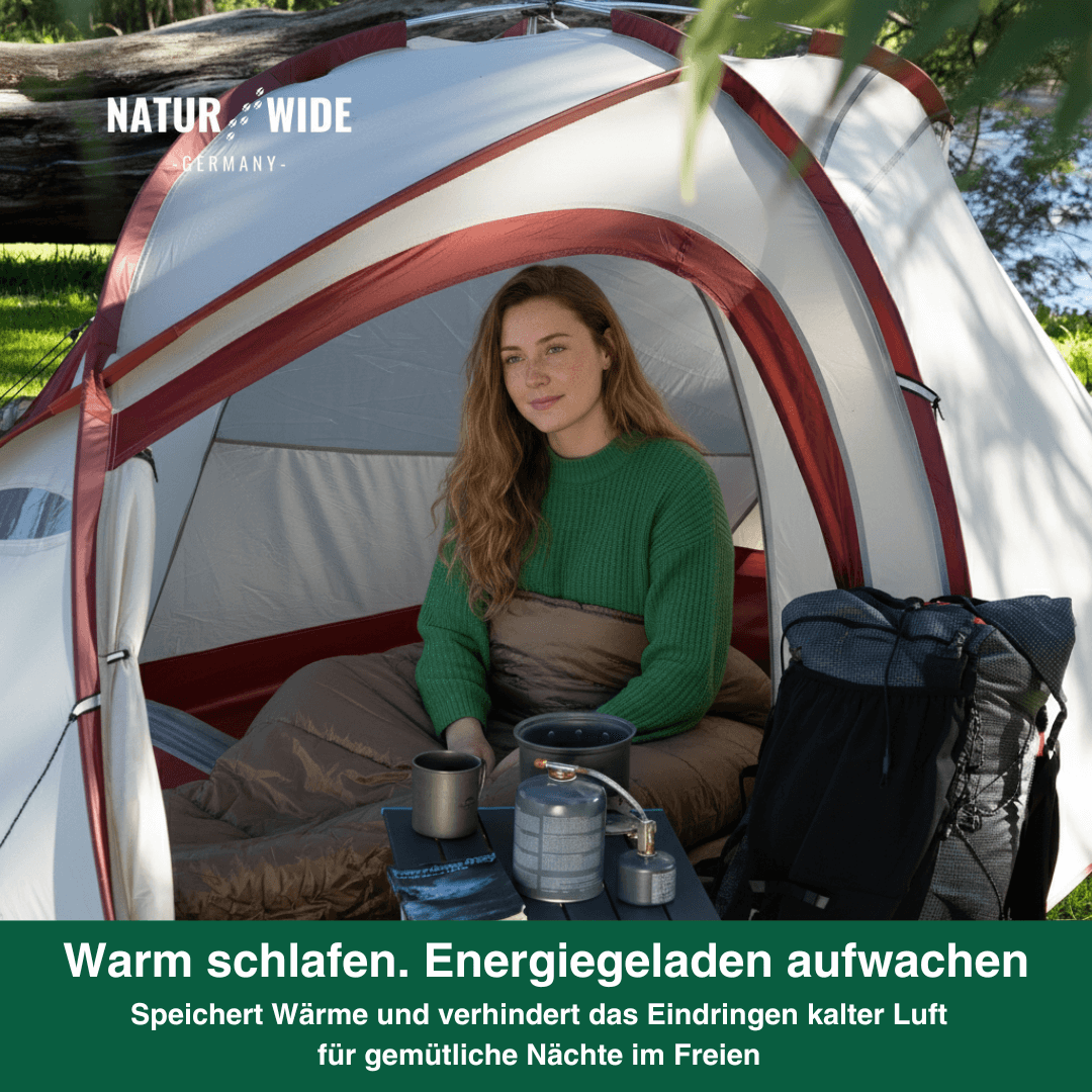 Naturwide Mumienschlafsack - Ultraleicht & Warm für Outdoor, Camping & Winter