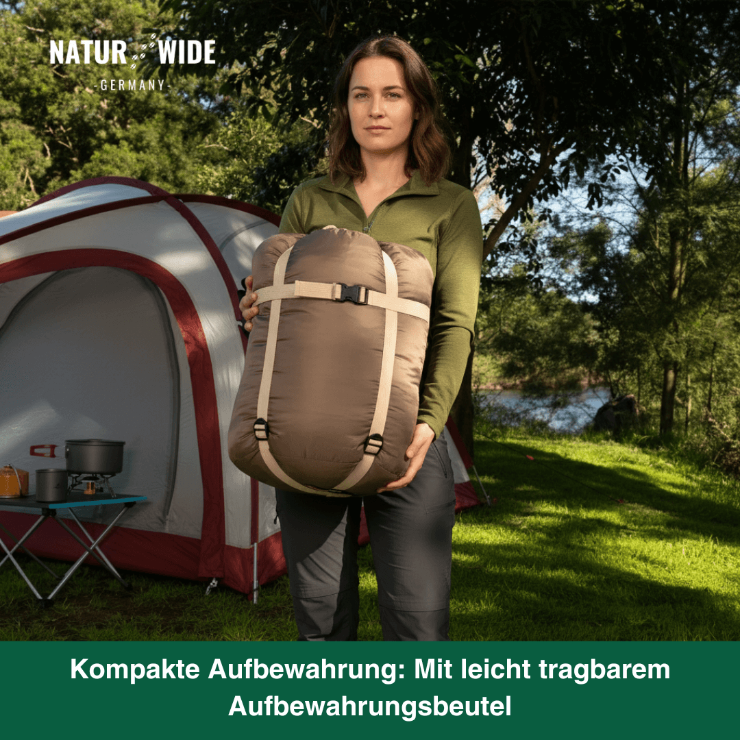 Naturwide Mumienschlafsack - Ultraleicht & Warm für Outdoor, Camping & Winter