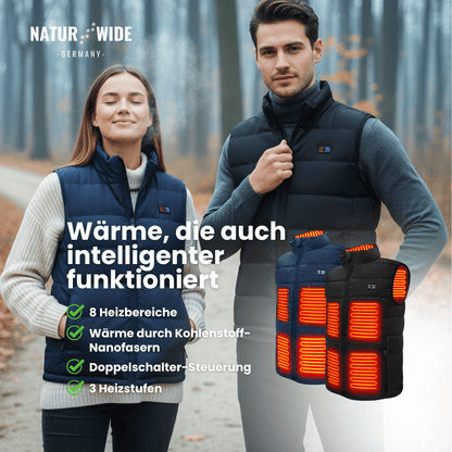 Beheizte Weste mit 9 Heiz-Zonen – Ultraleicht, USB-betrieben & ideal für Outdoor-Abenteuer