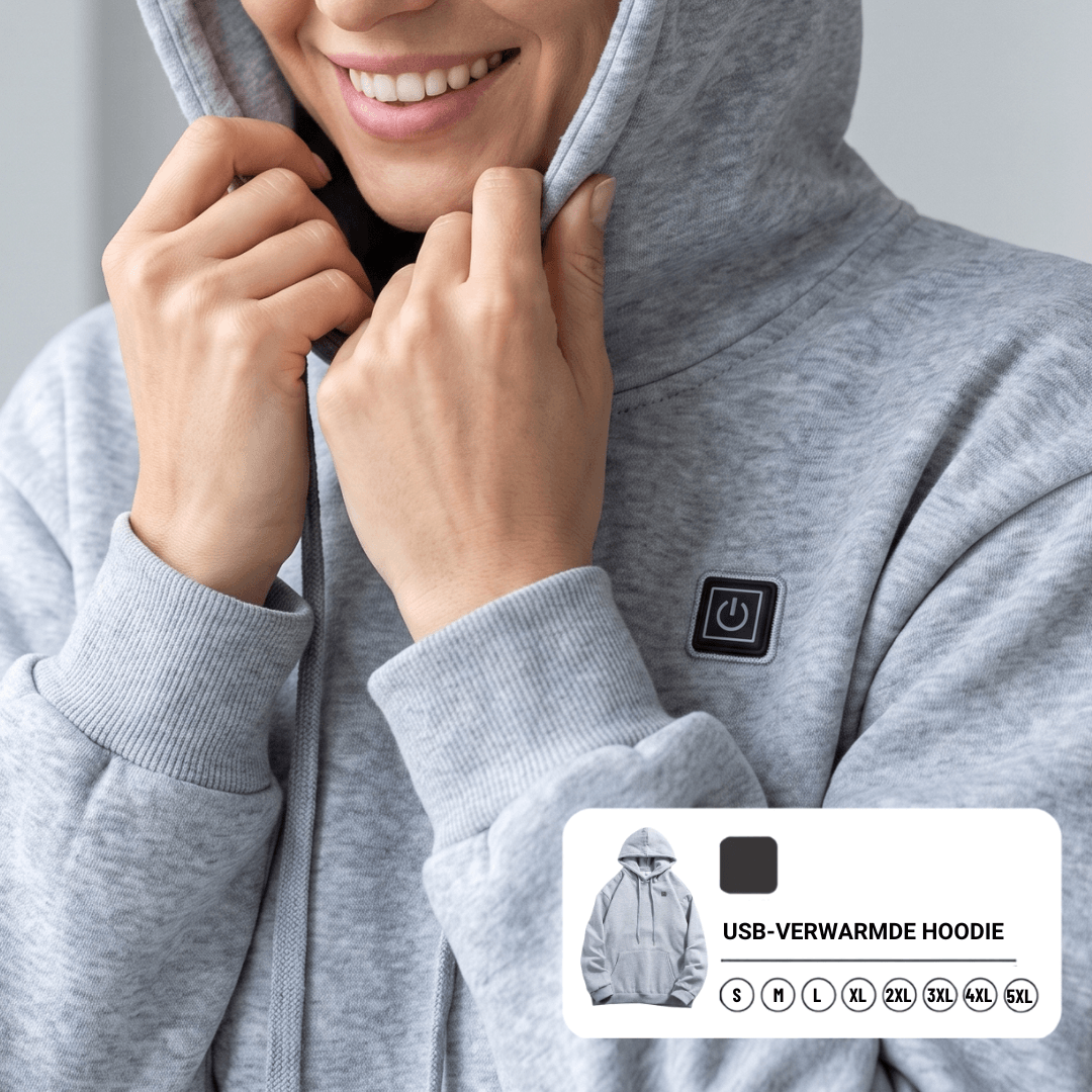 USB-verwarmde hoodie – Unisex hoodie met ritssluiting